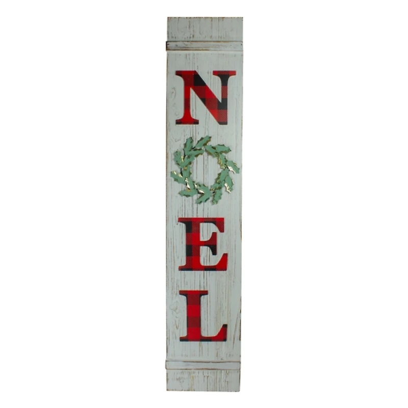 White and Red Wood Noel Christmas Wall Plaque