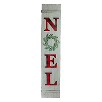 White and Red Wood Noel Christmas Wall Plaque