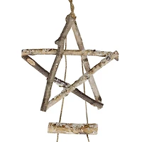 Brown Birch Wood Christmas Tree Wall Hanging