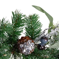 Pine, Blueberry, and Iced Twig Christmas Garland