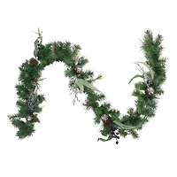 Pine, Blueberry, and Iced Twig Christmas Garland