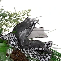 White Berries & Houndstooth Bows Christmas Garland