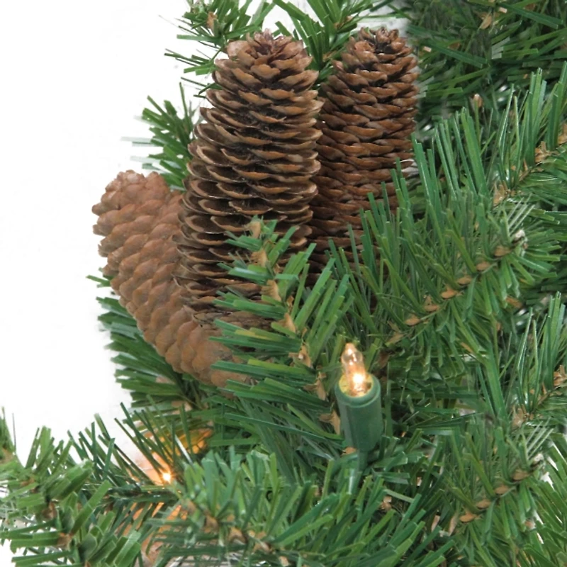 Dakota Pinecone Clear LED Lit Garland, 108 in.