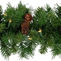 Dakota Pinecone Clear LED Lit Garland, 108 in.