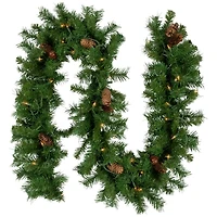 Dakota Pinecone Clear LED Lit Garland, 108 in.