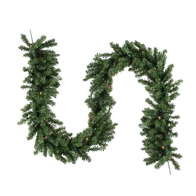 Canadian Pine Multicolor LED Lit Garland, 108 in.
