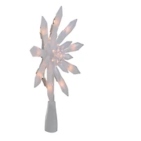 White Crystal Snowflake Pre-Lit LED Tree Topper