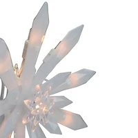 White Crystal Snowflake Pre-Lit LED Tree Topper