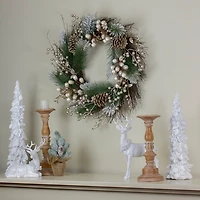 Frosted Champagne Acorns Christmas Wreath