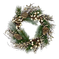 Frosted Champagne Acorns Christmas Wreath