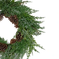 Frosted Cedar Pinecone Wreath