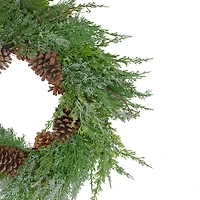 Frosted Cedar Pinecone Wreath