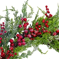 Iced Red Berries and Cedar Wreath