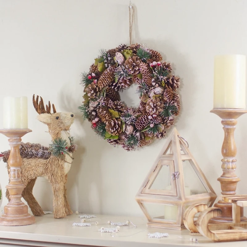 Frosty Pinecones and Berries Mini Wreath