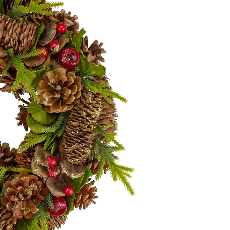 Green and Brown Pinecone Mini Wreath