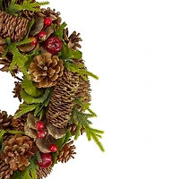 Green and Brown Pinecone Mini Wreath