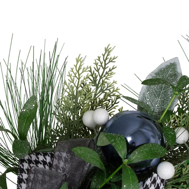 Blue and Gray Bow Wreath