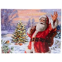 Santa Waving LED Canvas Art Print