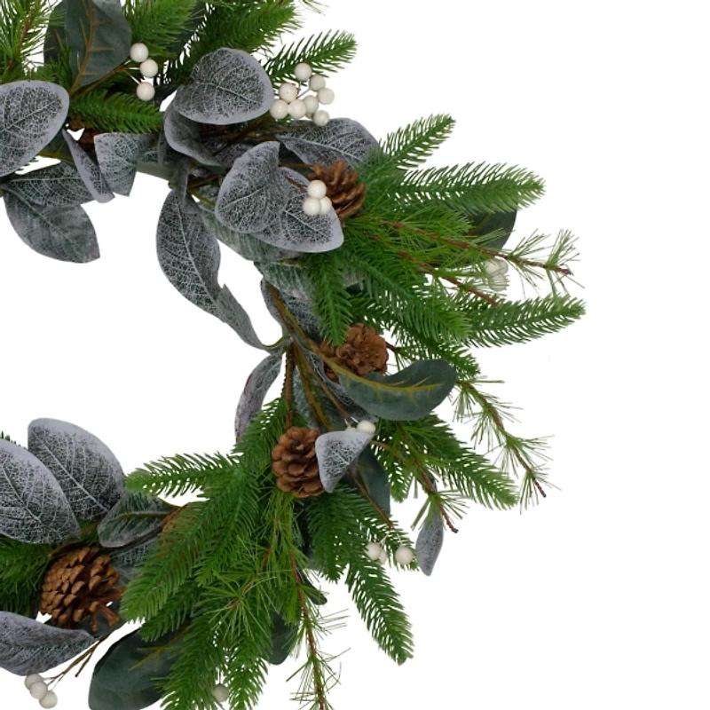 Pinecones and White Berries Wreath