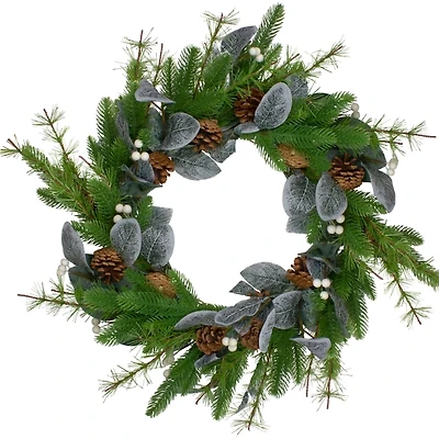 Pinecones and White Berries Wreath