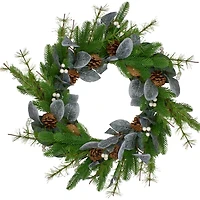 Pinecones and White Berries Wreath