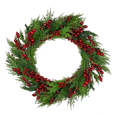 Red Berry Pine Spiral Wreath