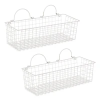 Antique White 2-pc. Long Wire Basket Set, 17 in.