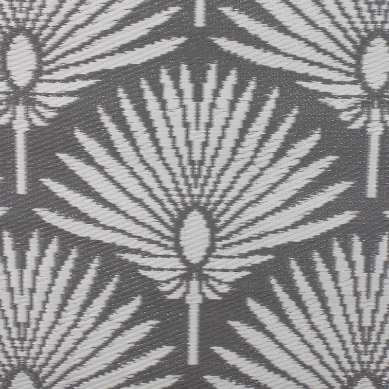 Slate Fan Leaf Outdoor Area Rug, 4x6