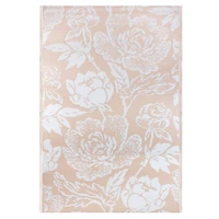 Beige Roses Outdoor Area Rug, 4x6