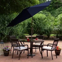 Dark Navy Tilt Hand Crank Outdoor Umbrella