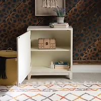 Smokey White Resin Medallion Door Cabinet