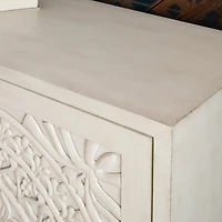 Smokey White Resin Medallion Door Cabinet