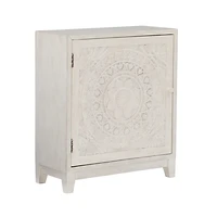 Smokey White Resin Medallion Door Cabinet