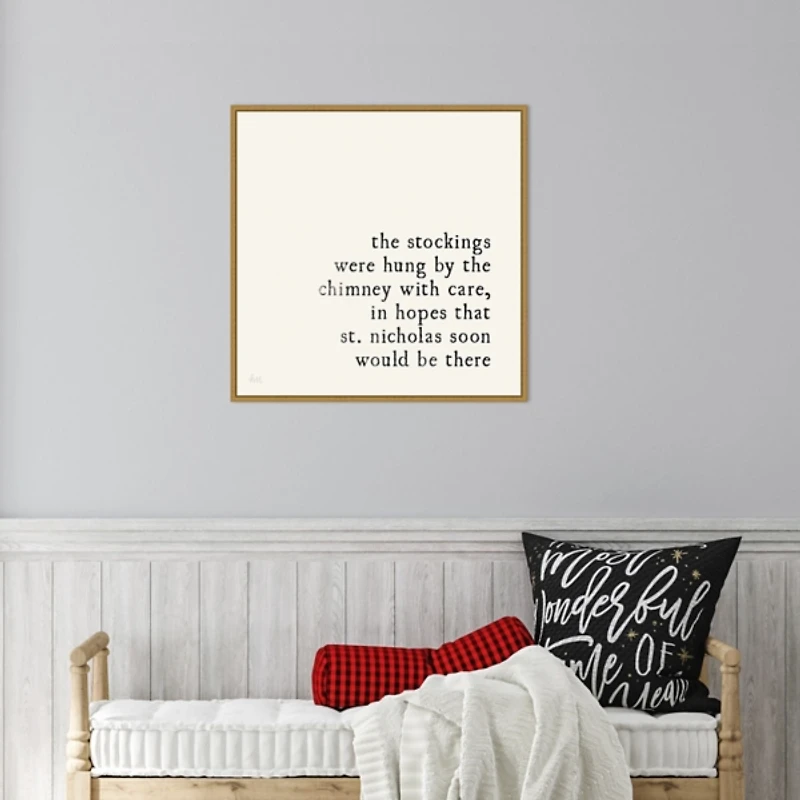 The Stockings Were Hung Framed Canvas Art Print