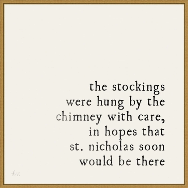 The Stockings Were Hung Framed Canvas Art Print