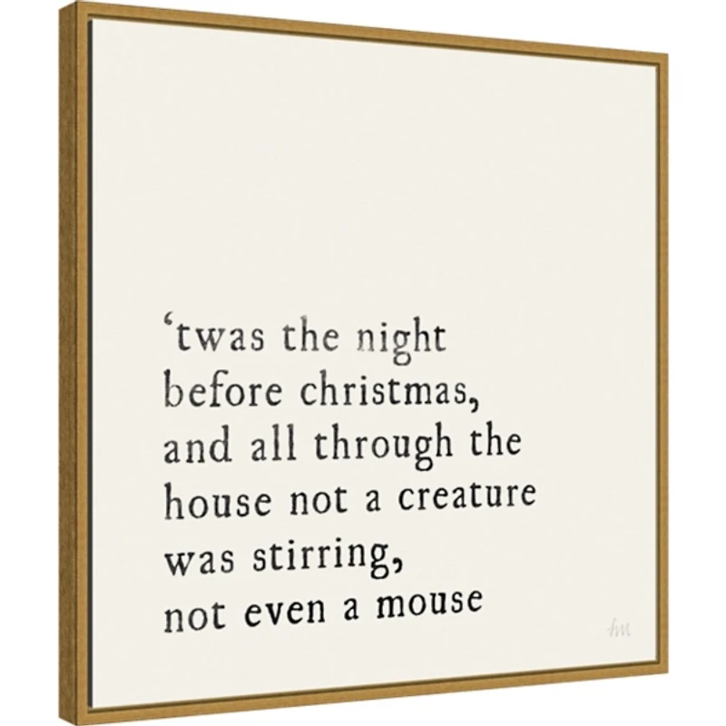 Twas the Night Gold Framed Canvas Art Print