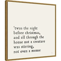 Twas the Night Gold Framed Canvas Art Print