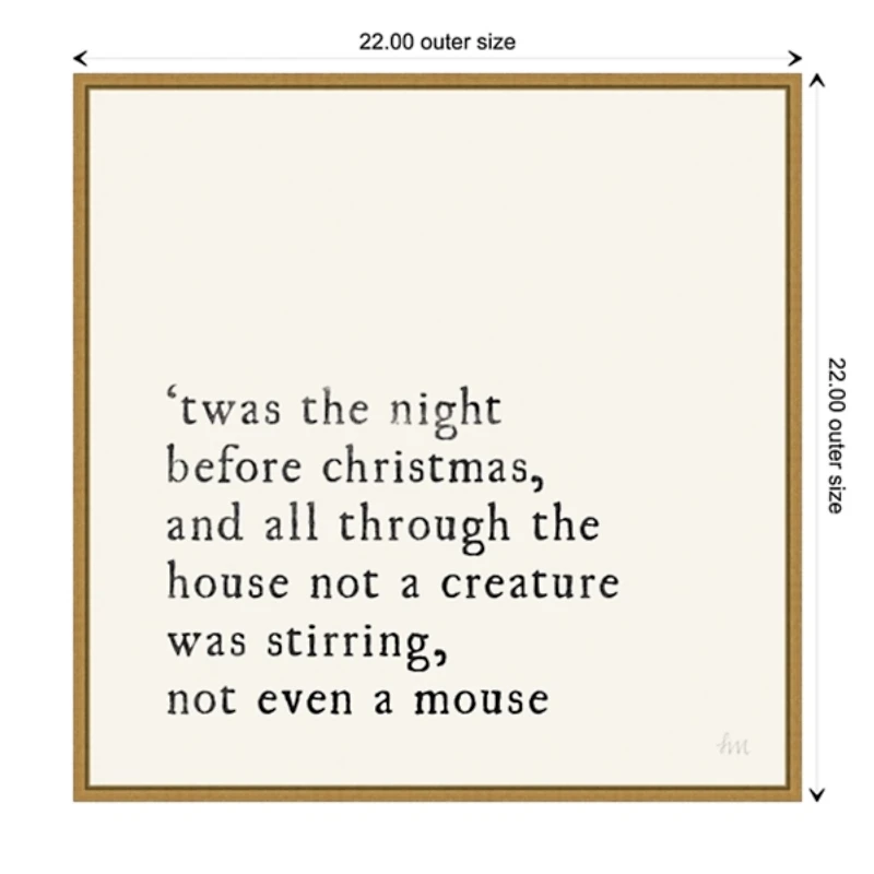 Twas the Night Gold Framed Canvas Art Print