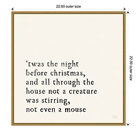 Twas the Night Gold Framed Canvas Art Print