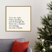 Twas the Night Gold Framed Canvas Art Print