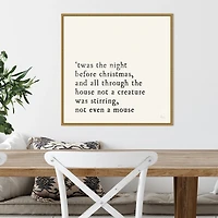 Twas the Night Gold Framed Canvas Art Print