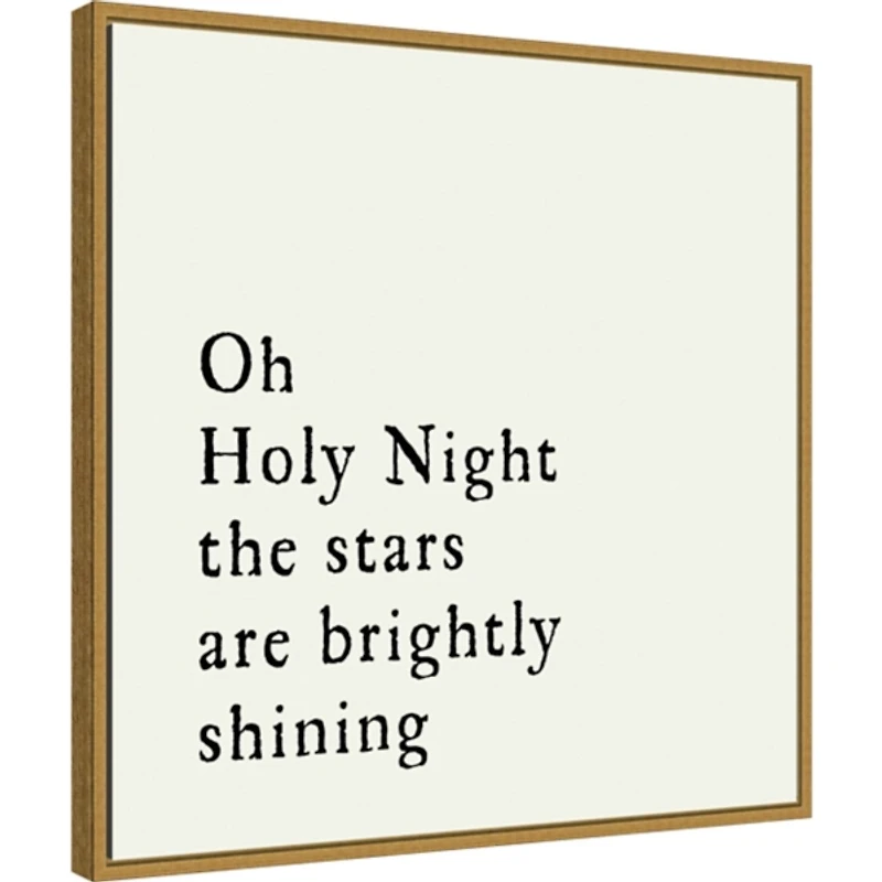Oh Holy Night Gold Framed Canvas Art Print