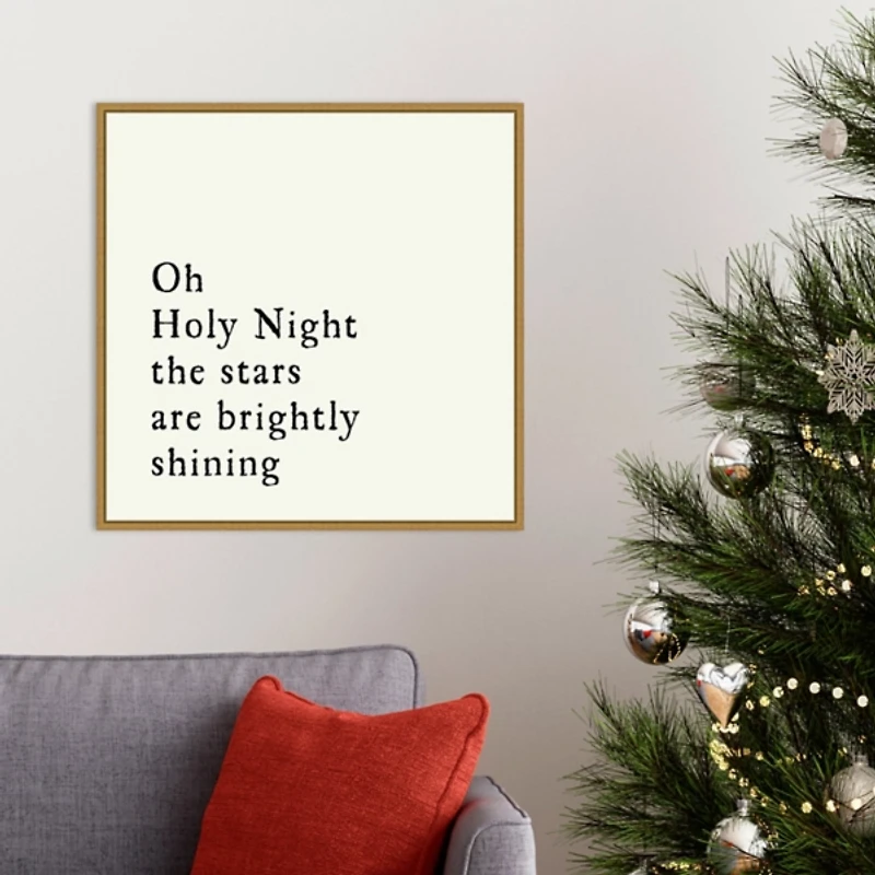 Oh Holy Night Gold Framed Canvas Art Print