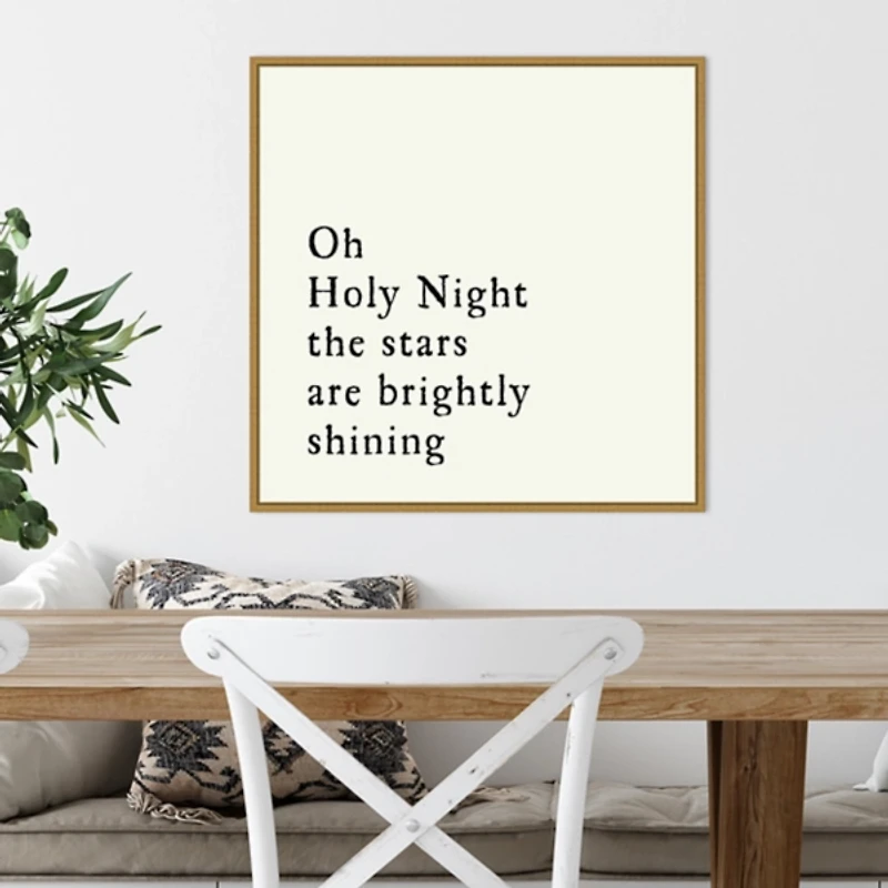Oh Holy Night Gold Framed Canvas Art Print