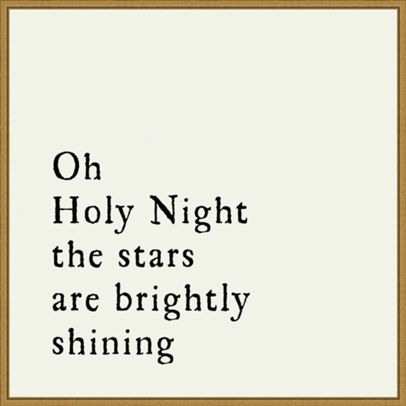 Oh Holy Night Gold Framed Canvas Art Print