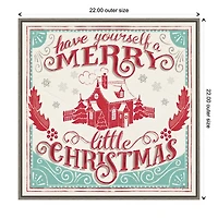 Framed Retro Merry Lil Christmas Canvas Art Print