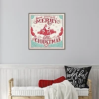 Framed Retro Merry Lil Christmas Canvas Art Print