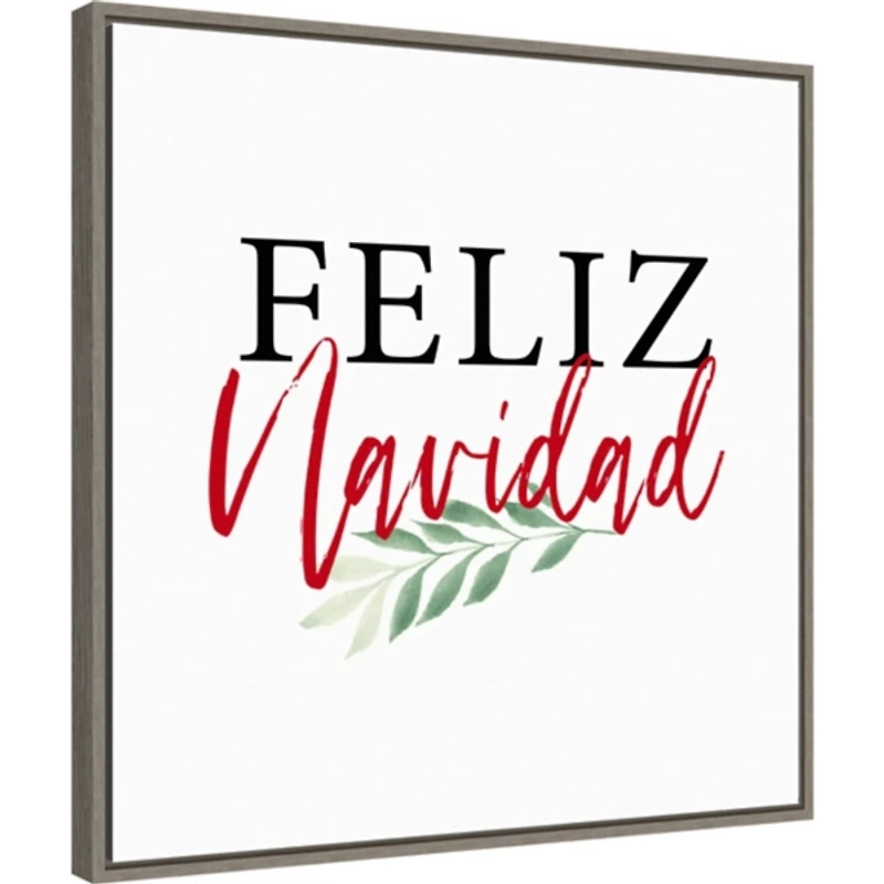 Framed Feliz Navidad Christmas Canvas Art Print