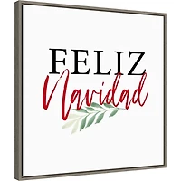 Framed Feliz Navidad Christmas Canvas Art Print