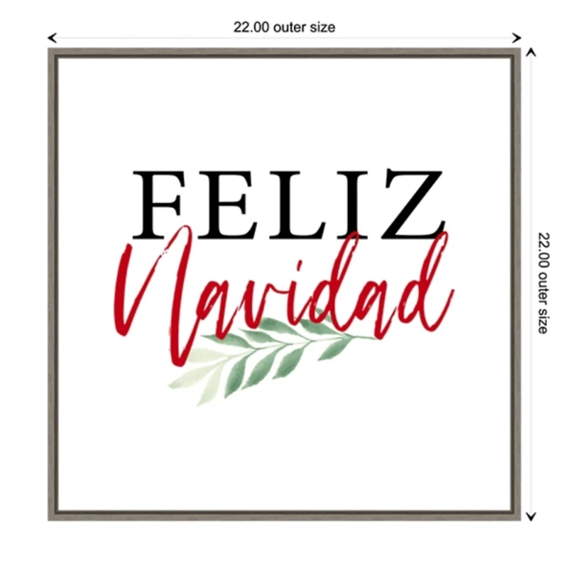 Framed Feliz Navidad Christmas Canvas Art Print